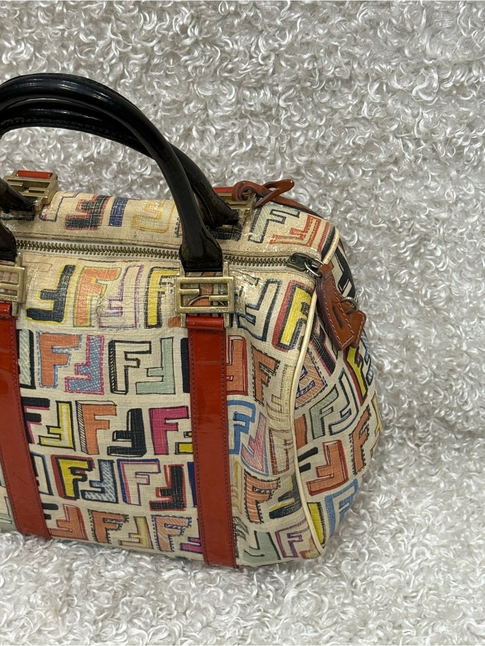 Fendi Forever Bauletto Multicolored Boston Bag - Picture 3 of 16